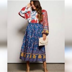 Mazik Mixed Midi Dress Paisley Floral Medium